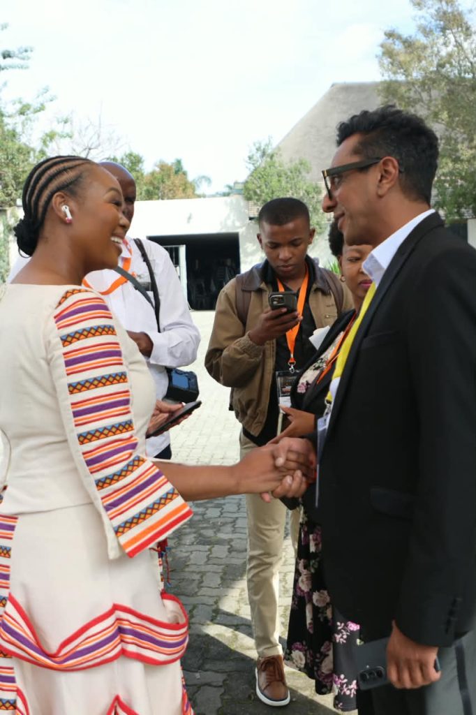 Fund The People founder Praneshan Naidoo with Minister of Small Business Development Stella Ndabeni-Abrahams