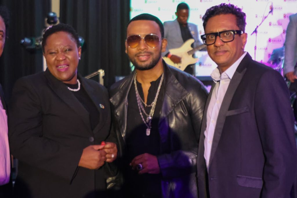 Praneshan Naidoo with Thulisile Manzini and David Tlale